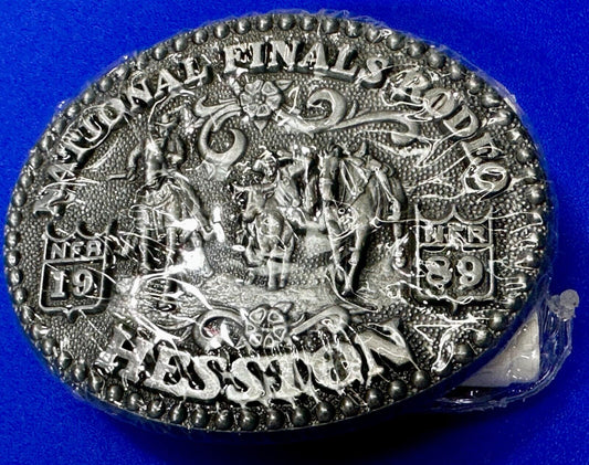 1989 Hesston National Finals Rodeo NFR Cowboys Youth Size NOS Belt Buckle