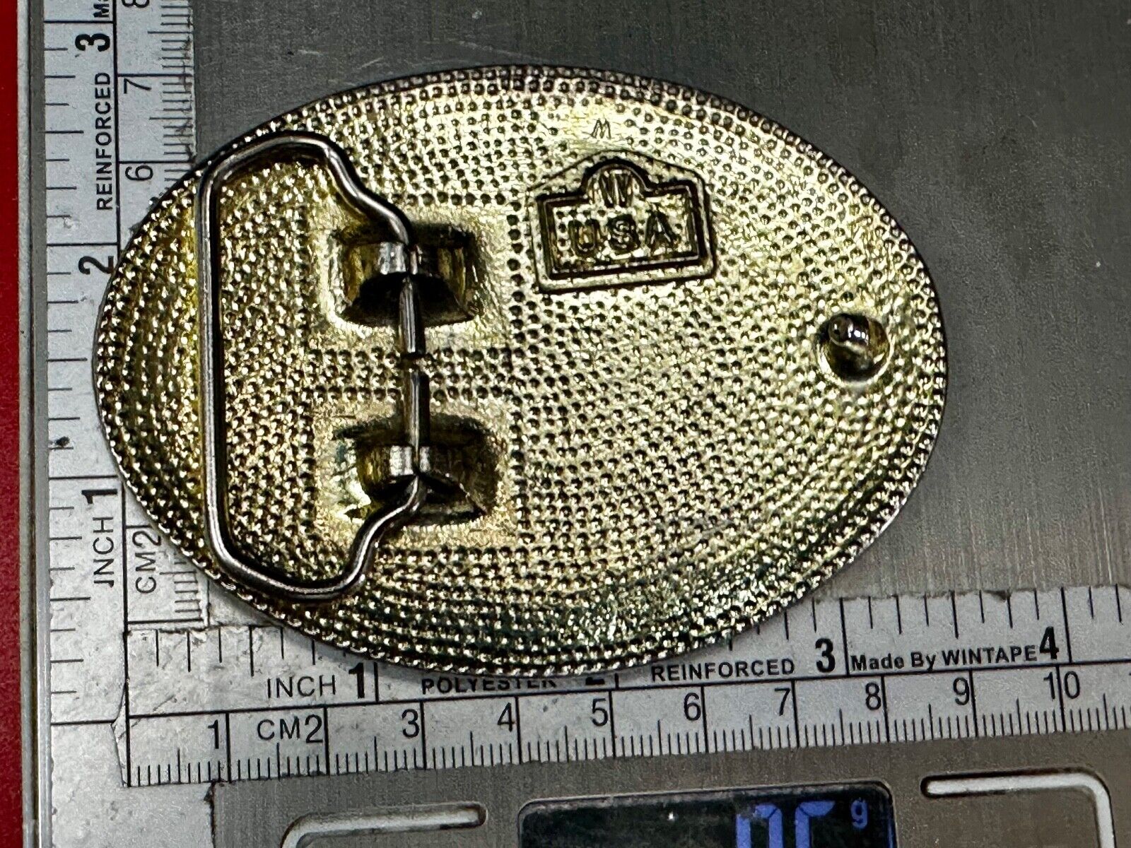 Vintage EAGLE flying High western etched flower swirl design belt buckle - W