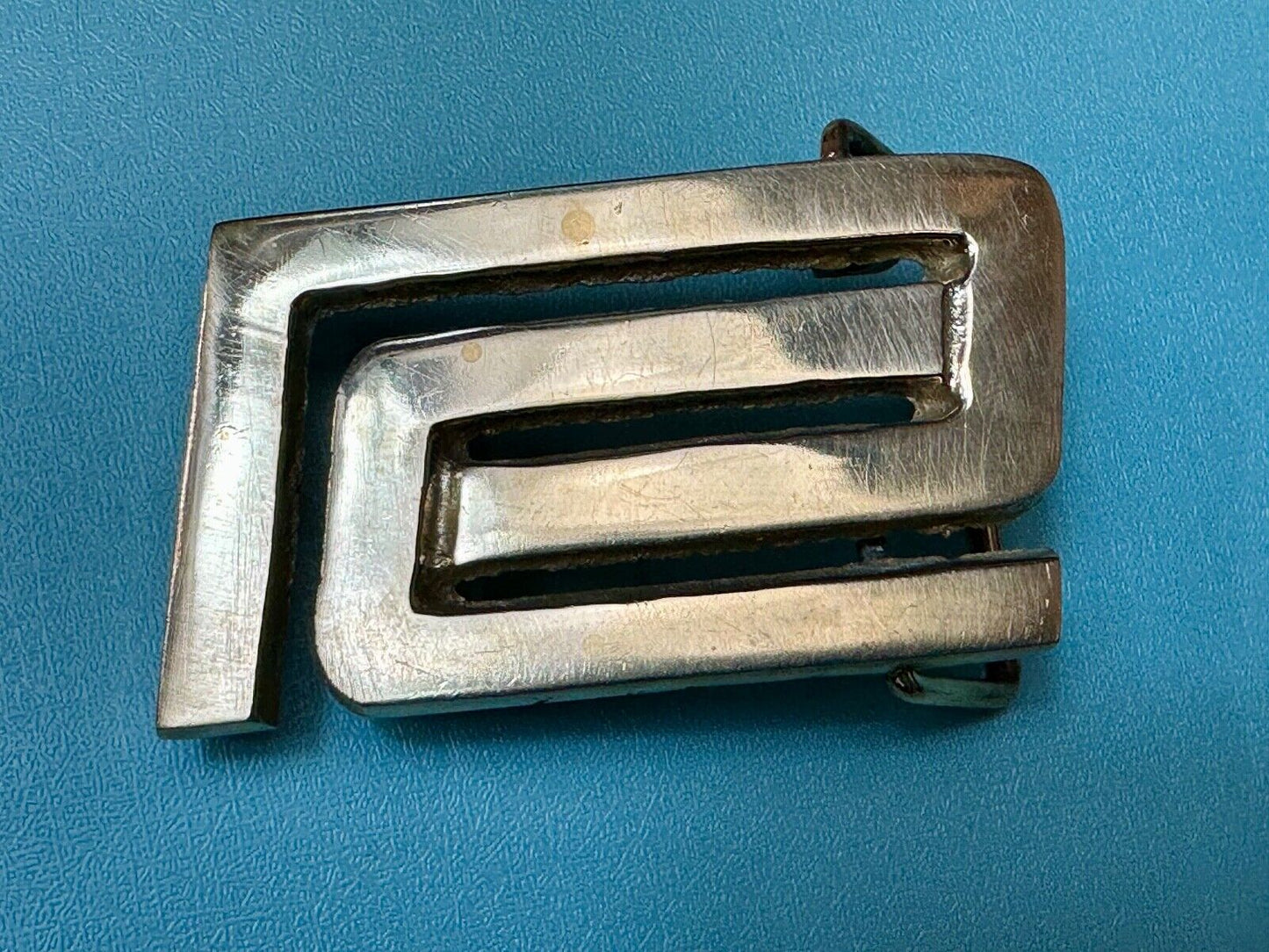 Abstract Design R Company Emblem? Vintage  Solid Brass Belt Buckle