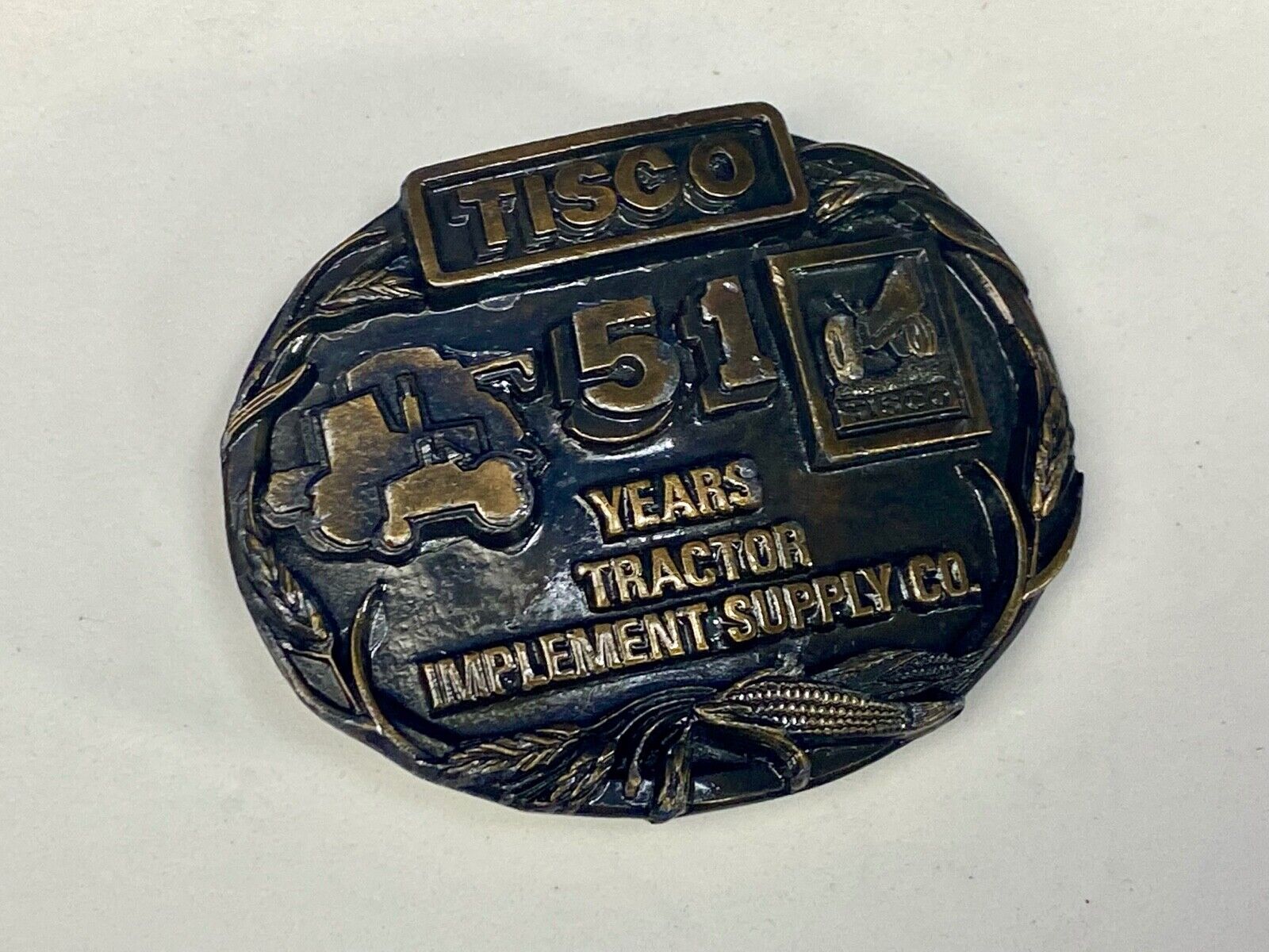 1988 Tisco Tractor Implement Supply Agriculture Farm Farming 51 Year Belt Buckle