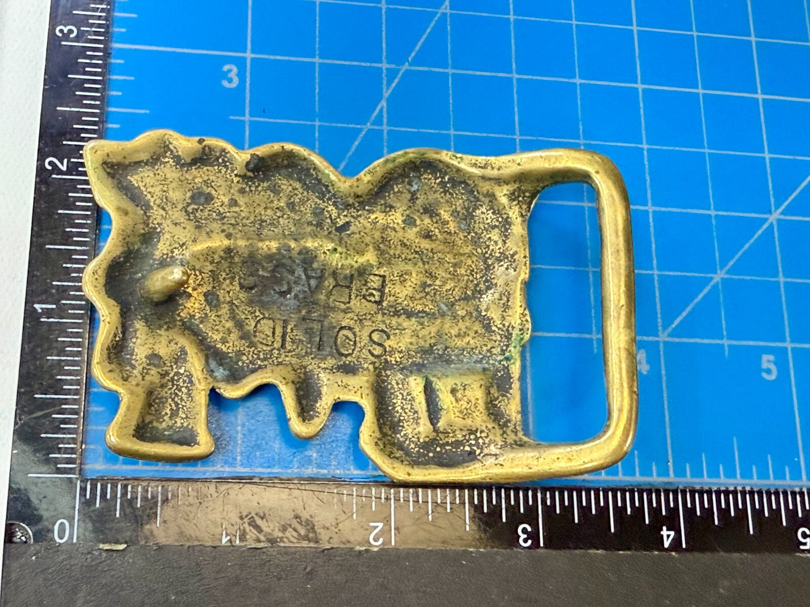 Toy Railroad Steam Engine Locomotive Train Cutout Solid Brass Belt Buckle