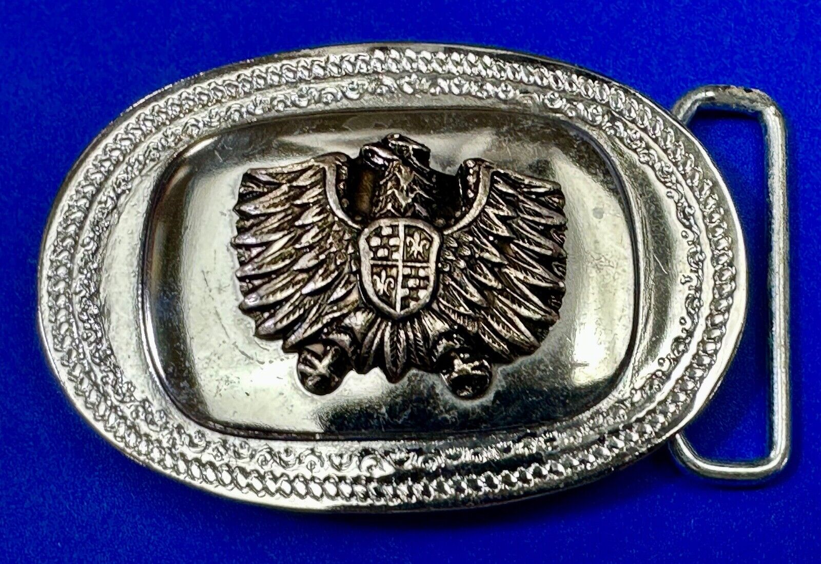 Thunderbird Eagle Shield Crest vintage two tone belt buckle