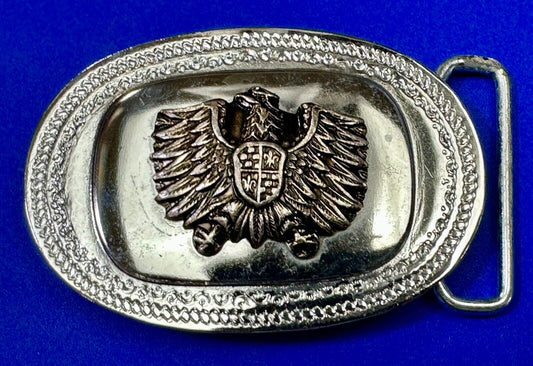 Thunderbird Eagle Shield Crest vintage two tone belt buckle
