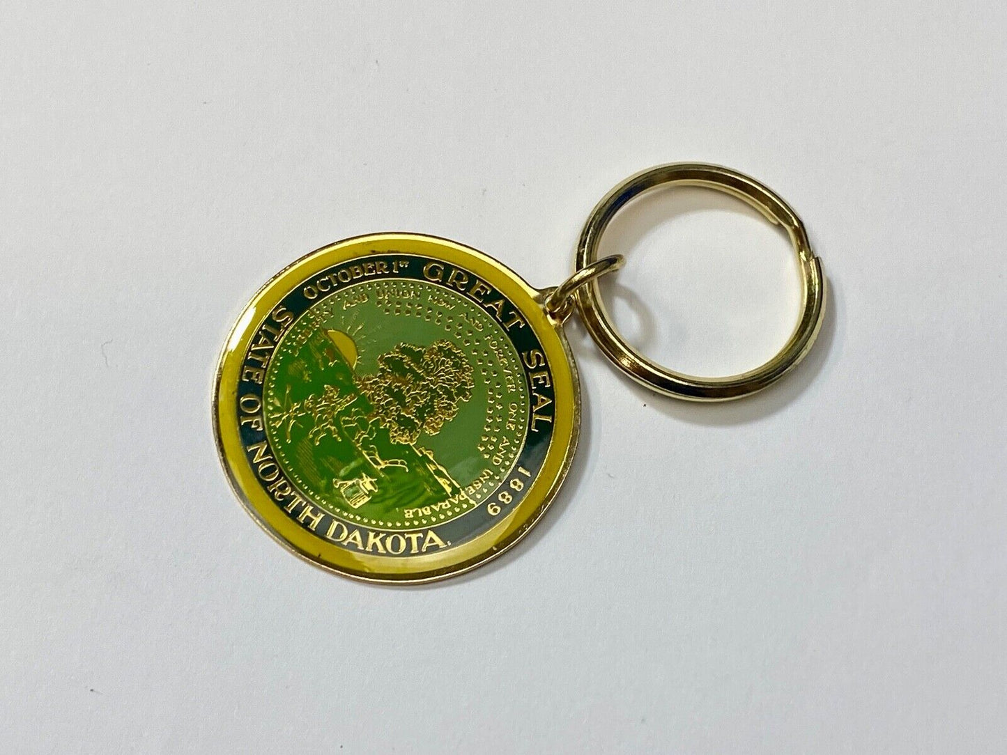 The Great State Seal of North  Dakota Souvenir Keychain - Key Ring Chain