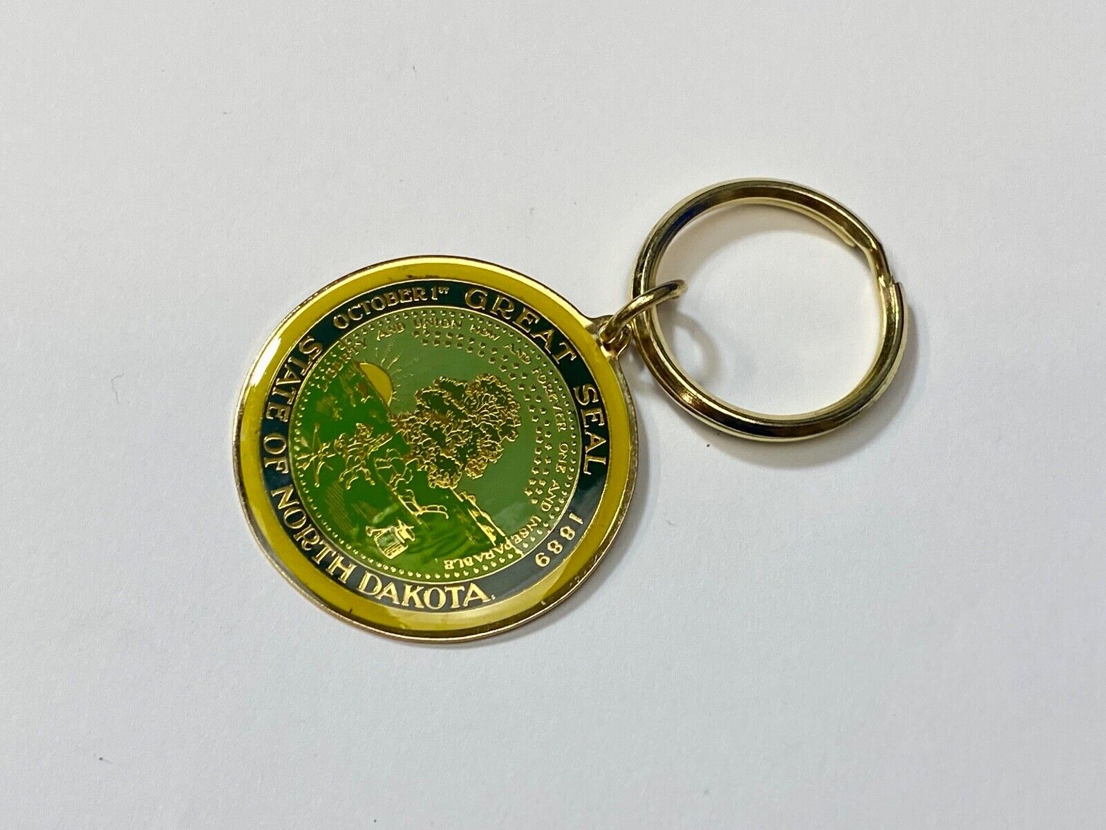 The Great State Seal of North  Dakota Souvenir Keychain - Key Ring Chain