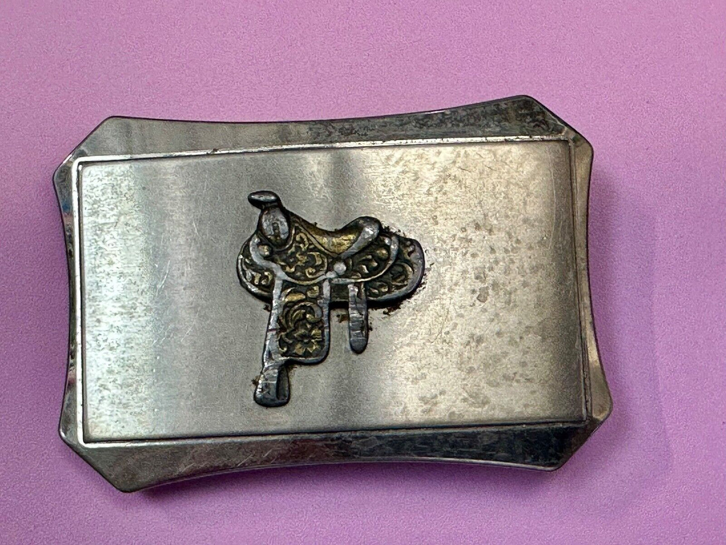 Vintage horse saddle - used Belt Buckle