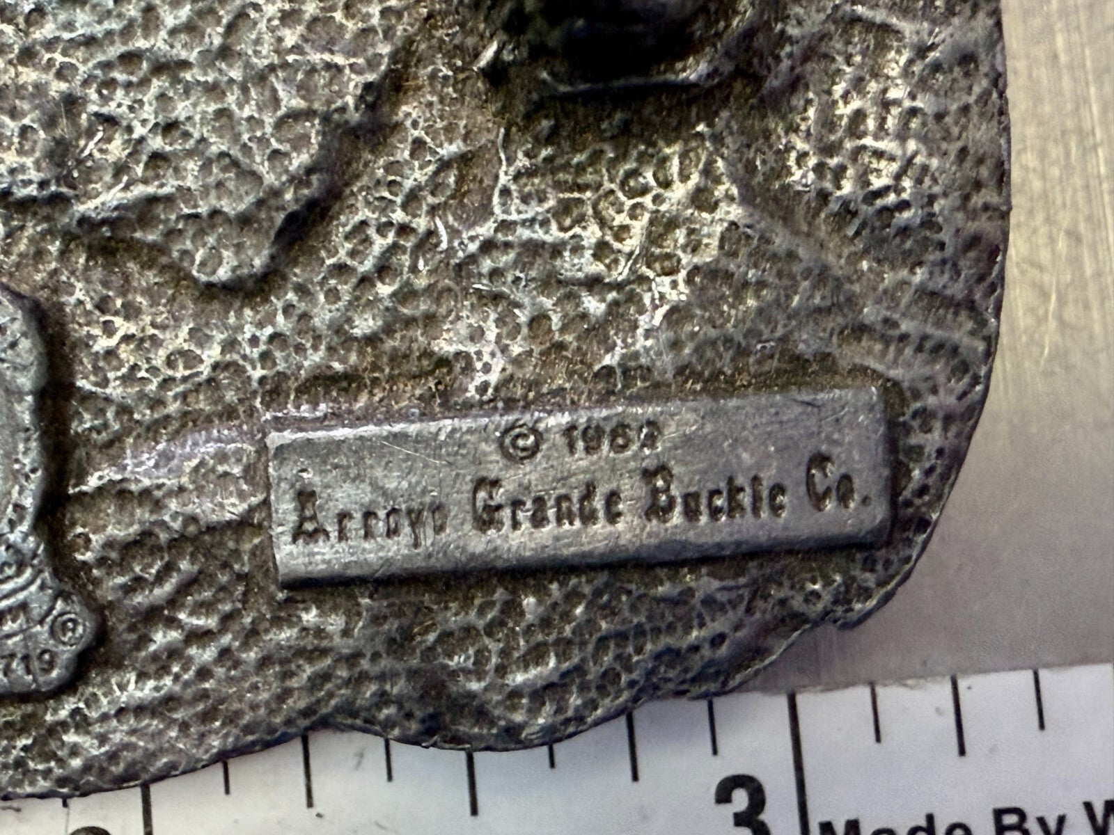 American Bald Eagle Motorcycle Biker Rider VTG 1980 Arroyo Grande Belt Buckle