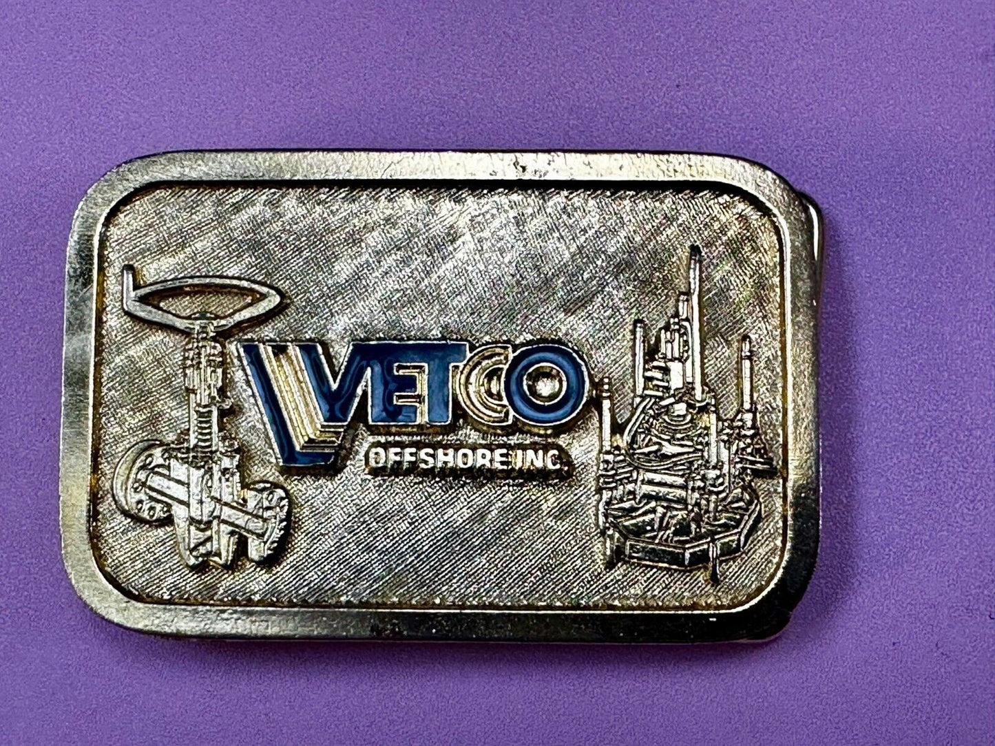 Vetco Offshore Oilfield Oil Drilling Gas Refinery Belt Buckle by Hit Line USA