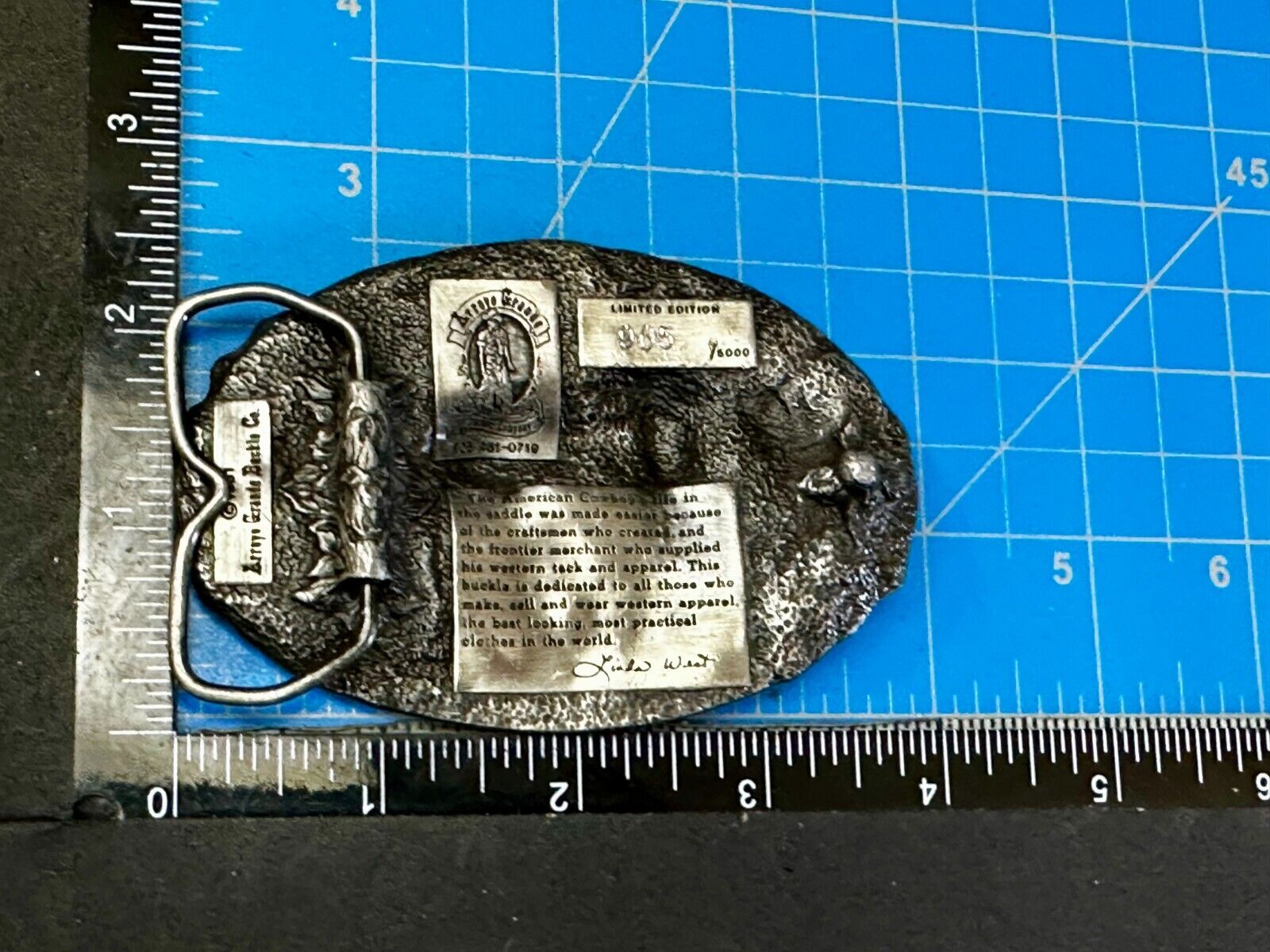 Vintage 1982 American Cowboy Commemorative Vintage Arroyo Grande Belt Buckle