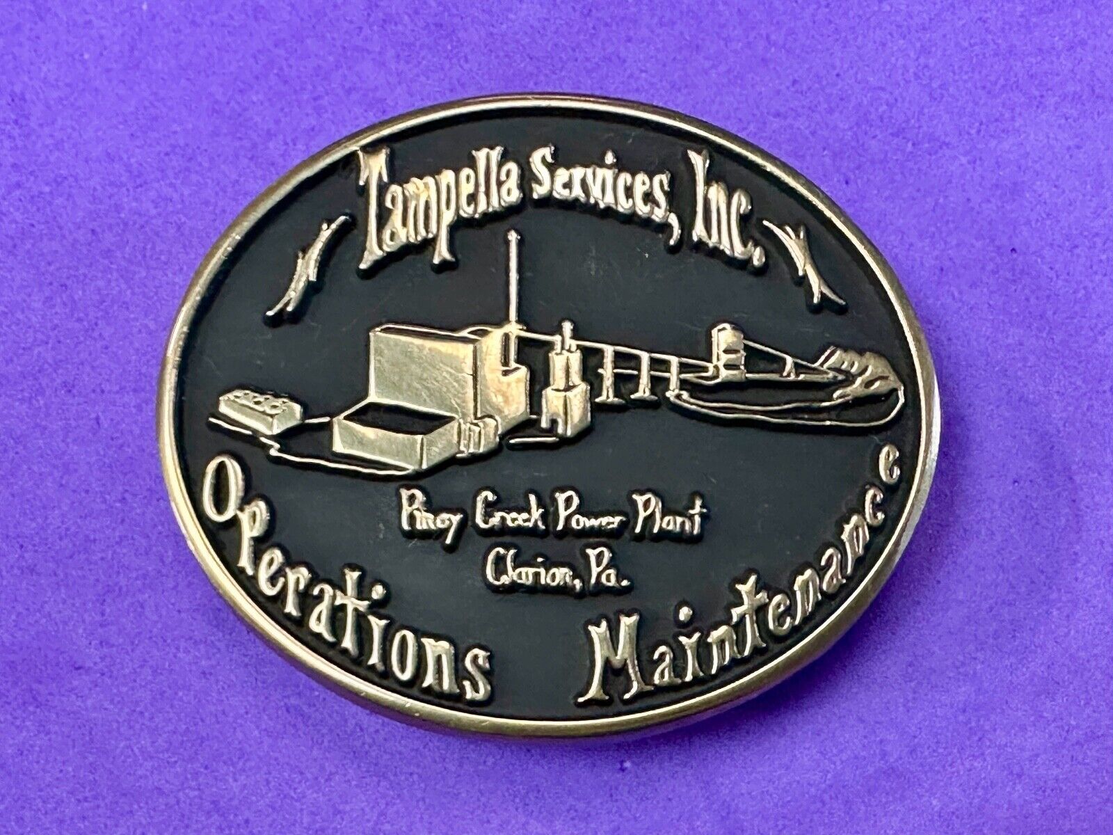 ACI Tampella Piney Creek Power Plant Clarion PA Operations Maint. belt buckle