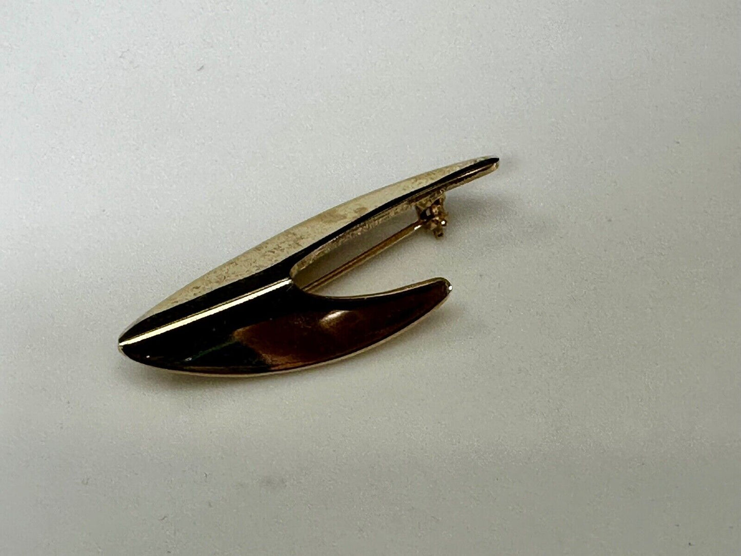 Unique Abstract Gold Tone Brooch Pin Vintage Signed Emmons