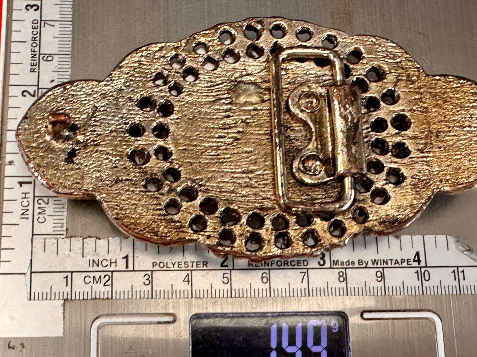 Vintage accented antique victorian vibe large belt buckle