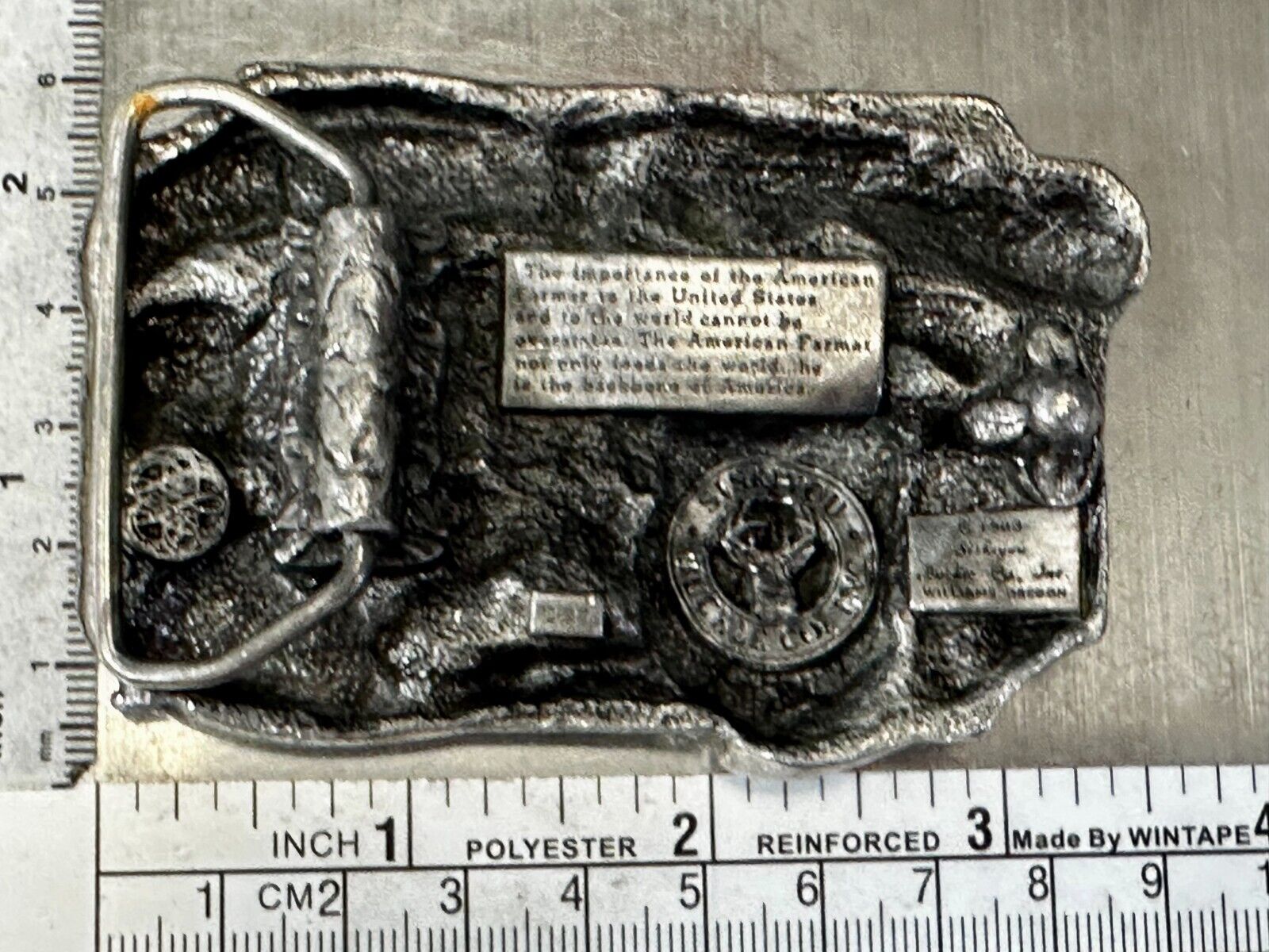 The American Farmer Feeds The World Tractor Farming Commemorative Belt Buckle