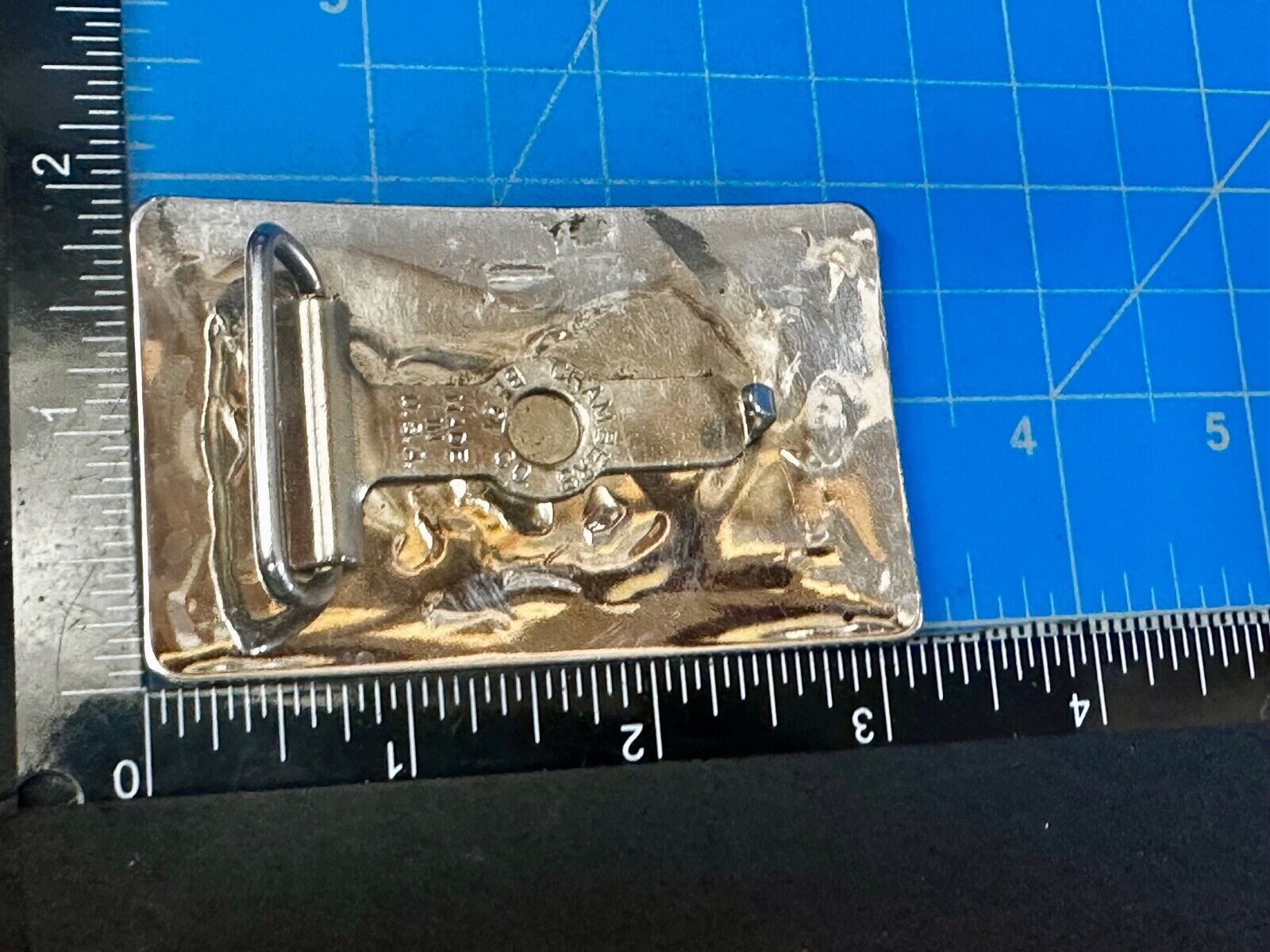 Vintage Chambers Horse Running Mustang nickel silver USA made Belt Buckle