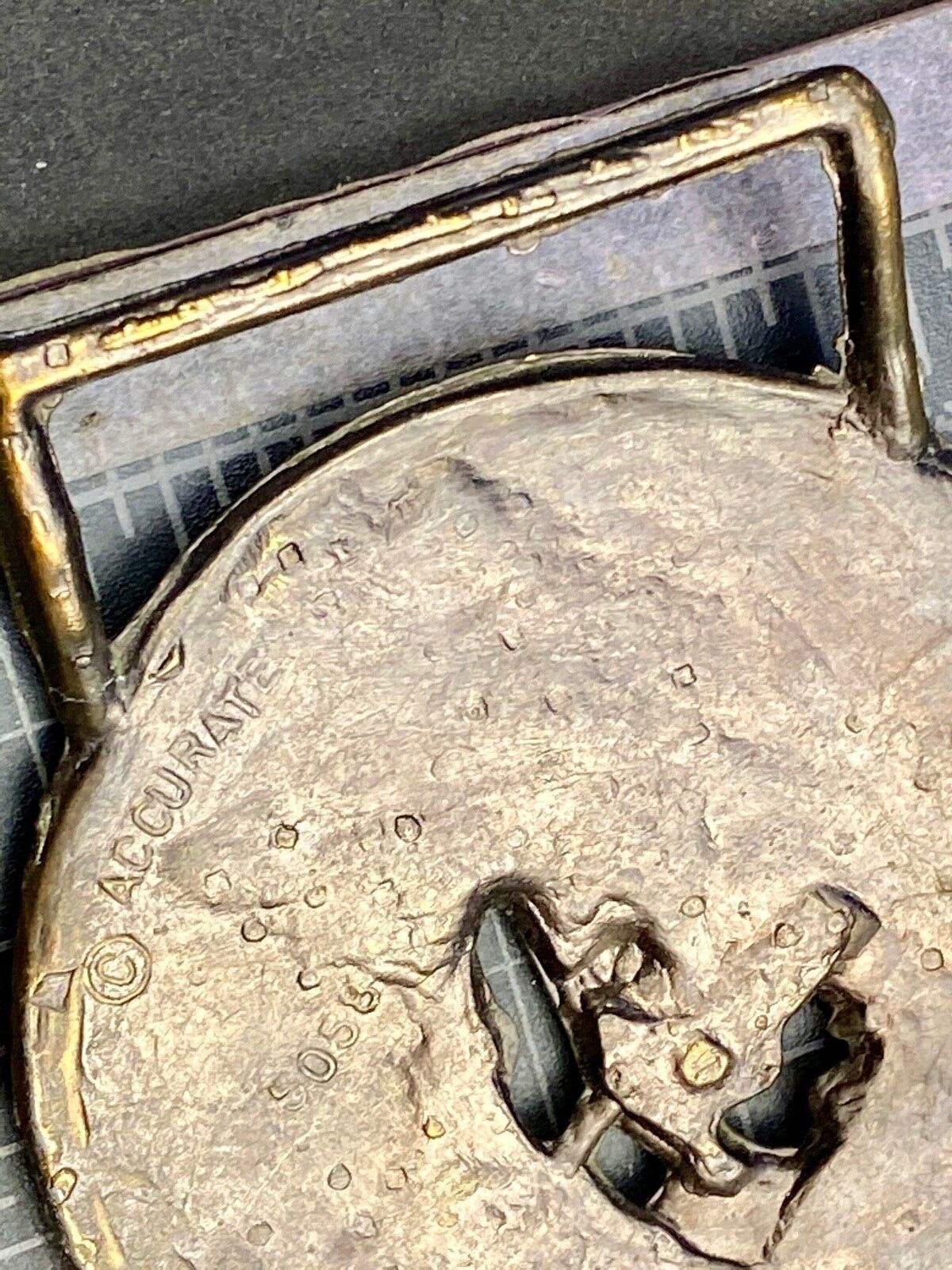 American Watch Clock Pocket Gears Cogs Springs Belt Buckle By Accurate 