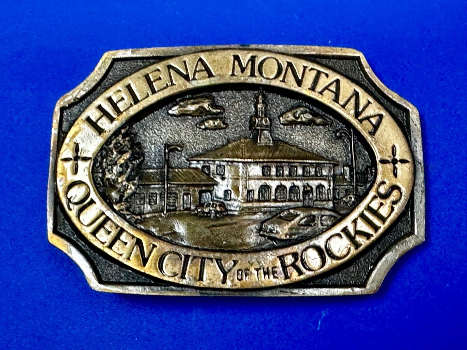 Vintage Helena Montana Queen City of the Rocks Vintage Commemorative Belt Buckle