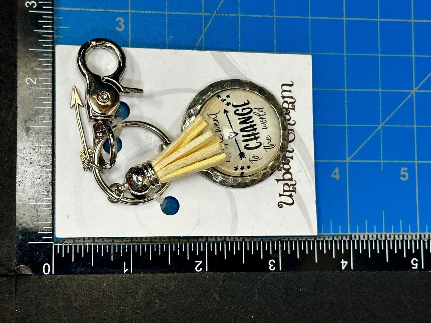 And Off She Went To Change The World Keychain, Key Ring by Urban Charm