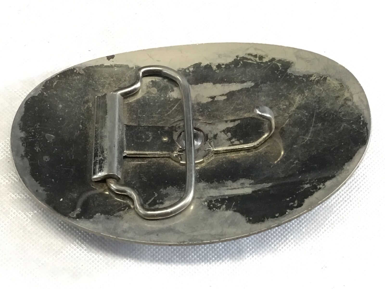 3-D Horse Heads Cowboy Western Belt Buckle Silver Tone