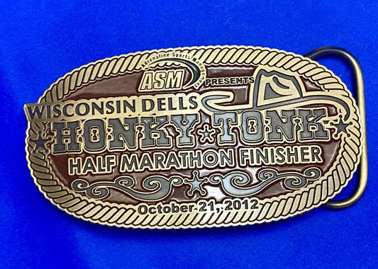 ASM Wisconsin dells Honky Tonk half marathon - finishers trophy belt buckle