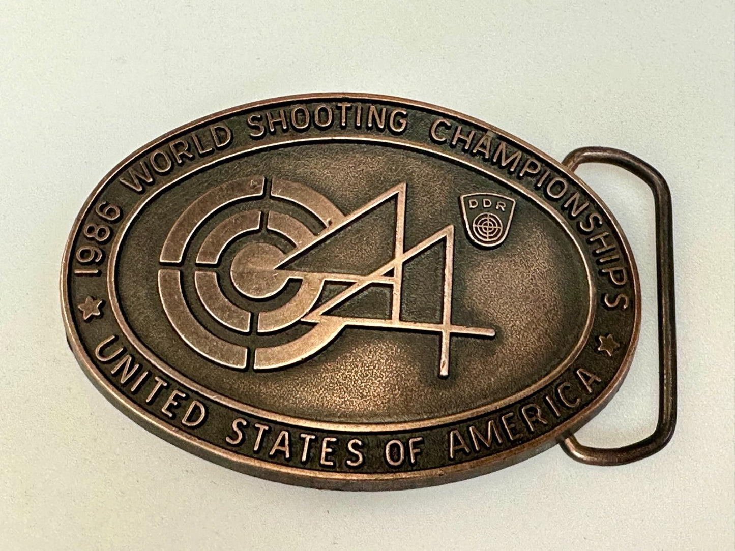 United States of America 1986 World Shooting Championship Souvenir Belt Buckle