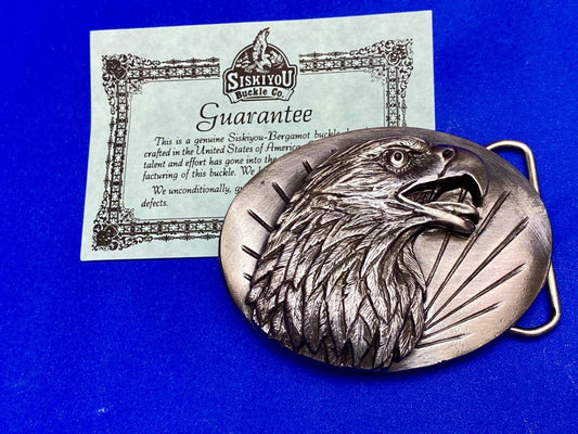 American Eagle Bust Head Vintage 1987 Siskiyou belt buckle. O-50