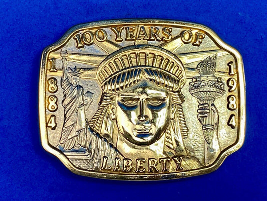 Vintage 1984 Patriotic Lady Liberty 100 Years Of Liberty Collection Belt Buckle