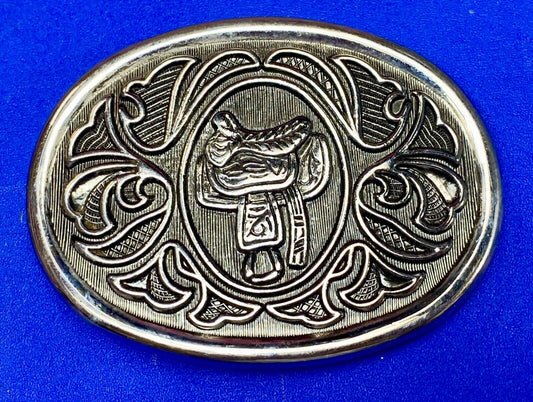 Avon Silver colored Western Saddle Belt Buckle For Any Belt up to 1 1/2 inches