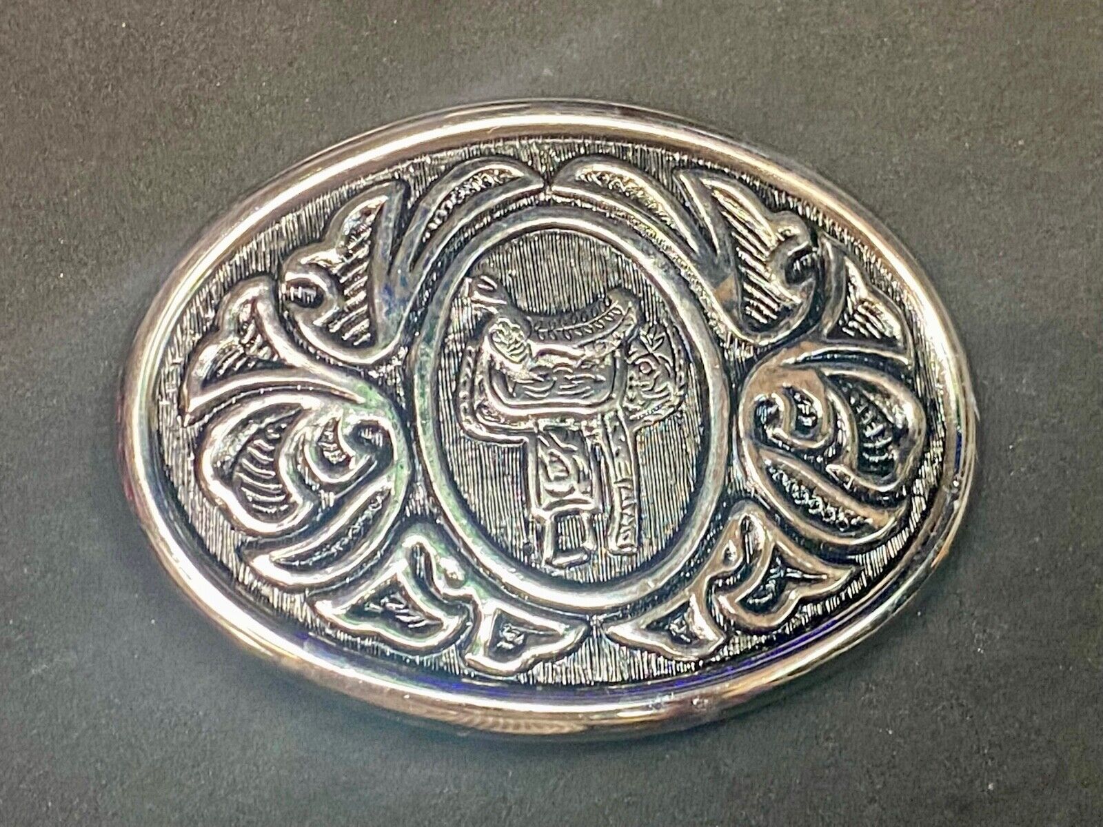 Avon Western Horse Saddle Rodeo Cowboy Ornate Metal Belt Buckle 