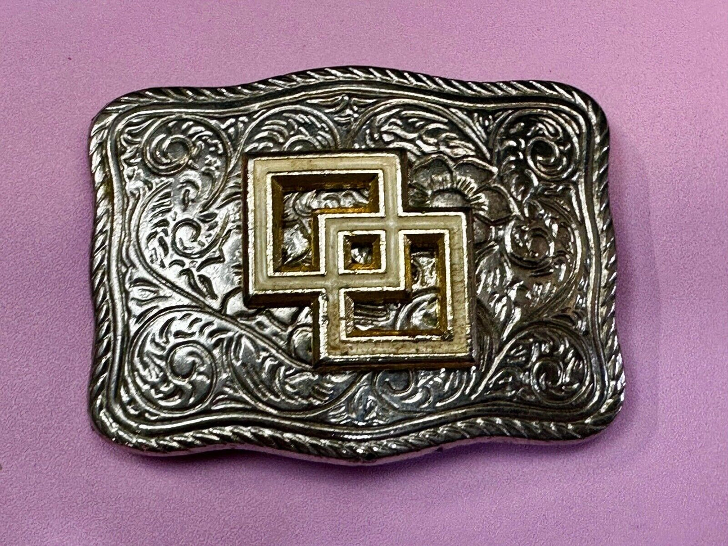 Two Square Pattern on western USA made western Belt Buckle