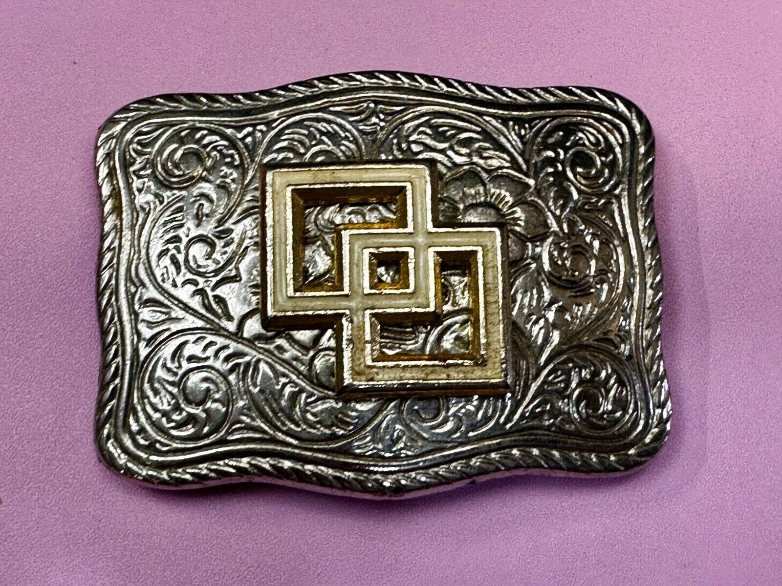 Two Square Pattern on western USA made western Belt Buckle