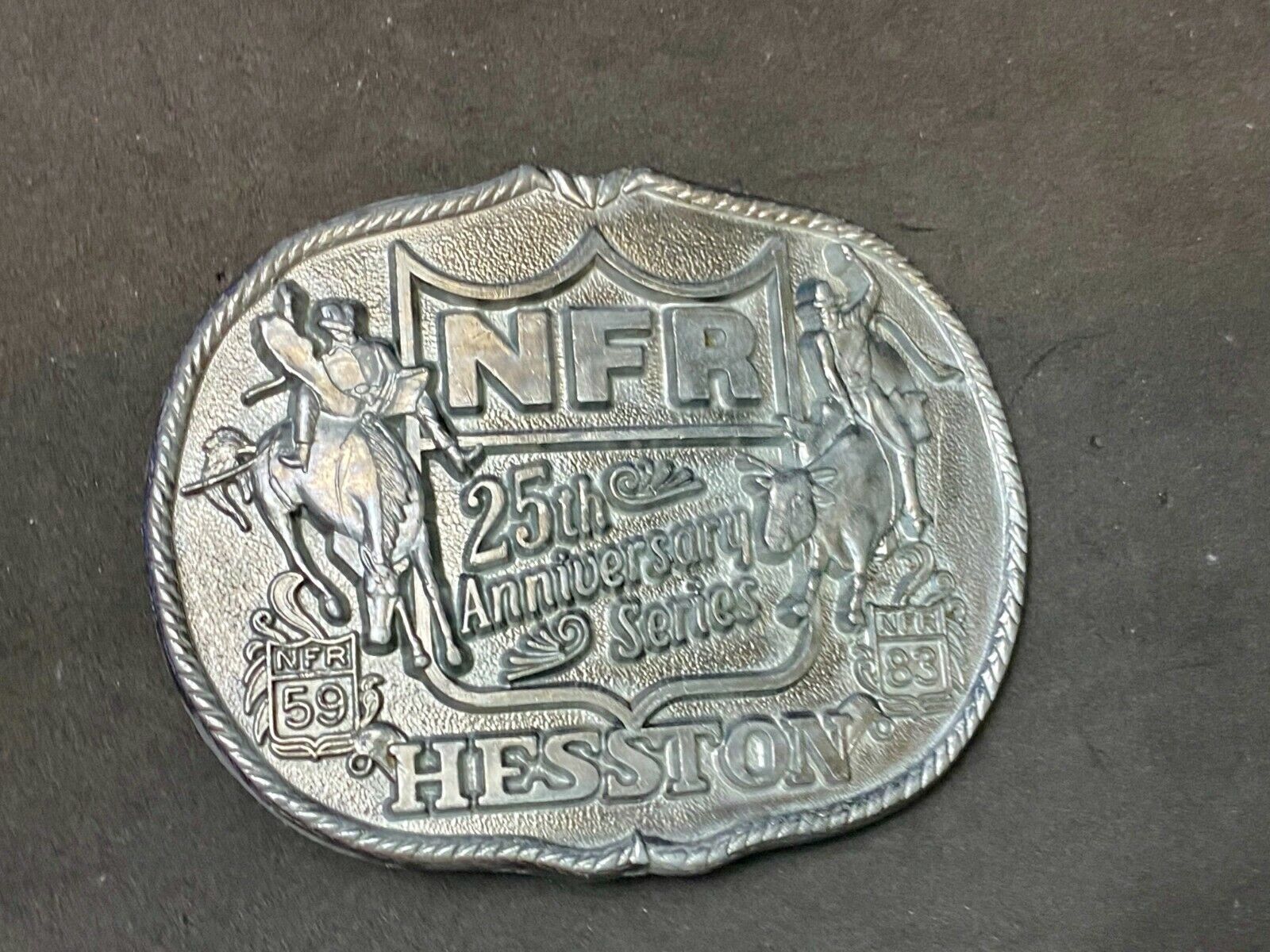 25Th Anniversary 1983 Vintage National Finals Rodeo Nfr Cowboys Belt Buckle