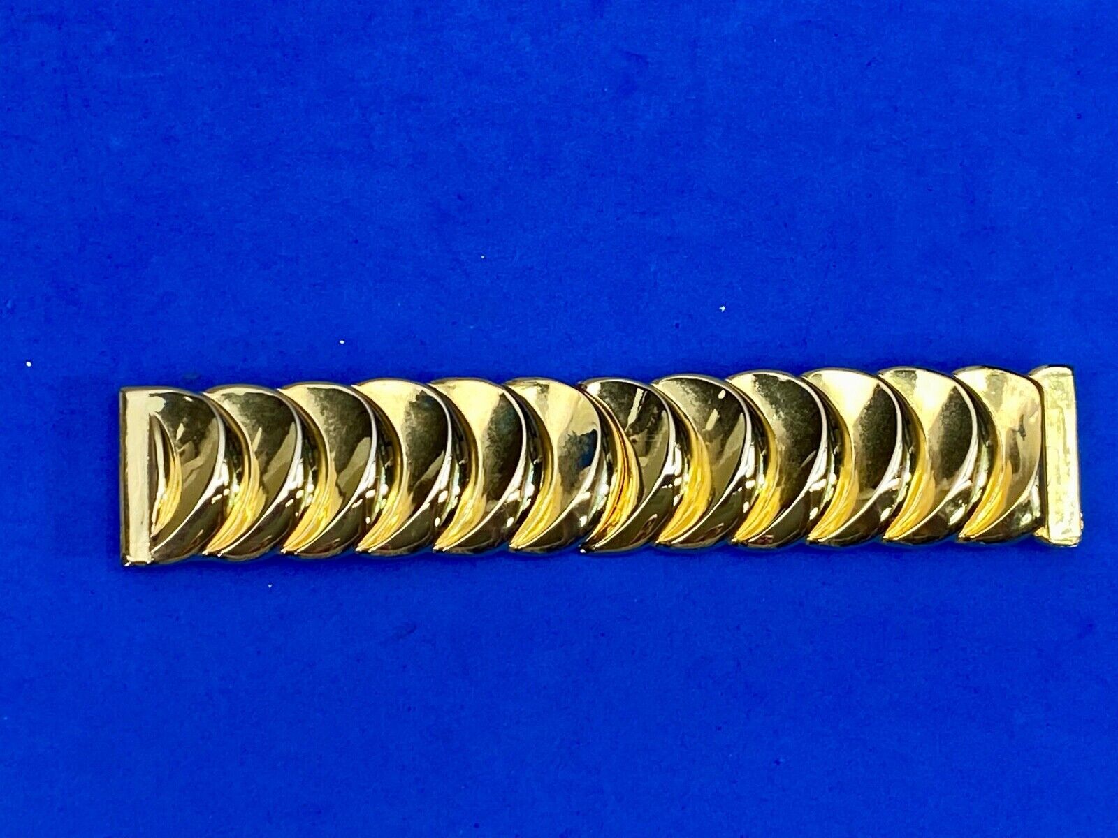6.5" Wide! Gold Tone Interlocking Two Piece Scarf Belt Clips Tie Buckle 