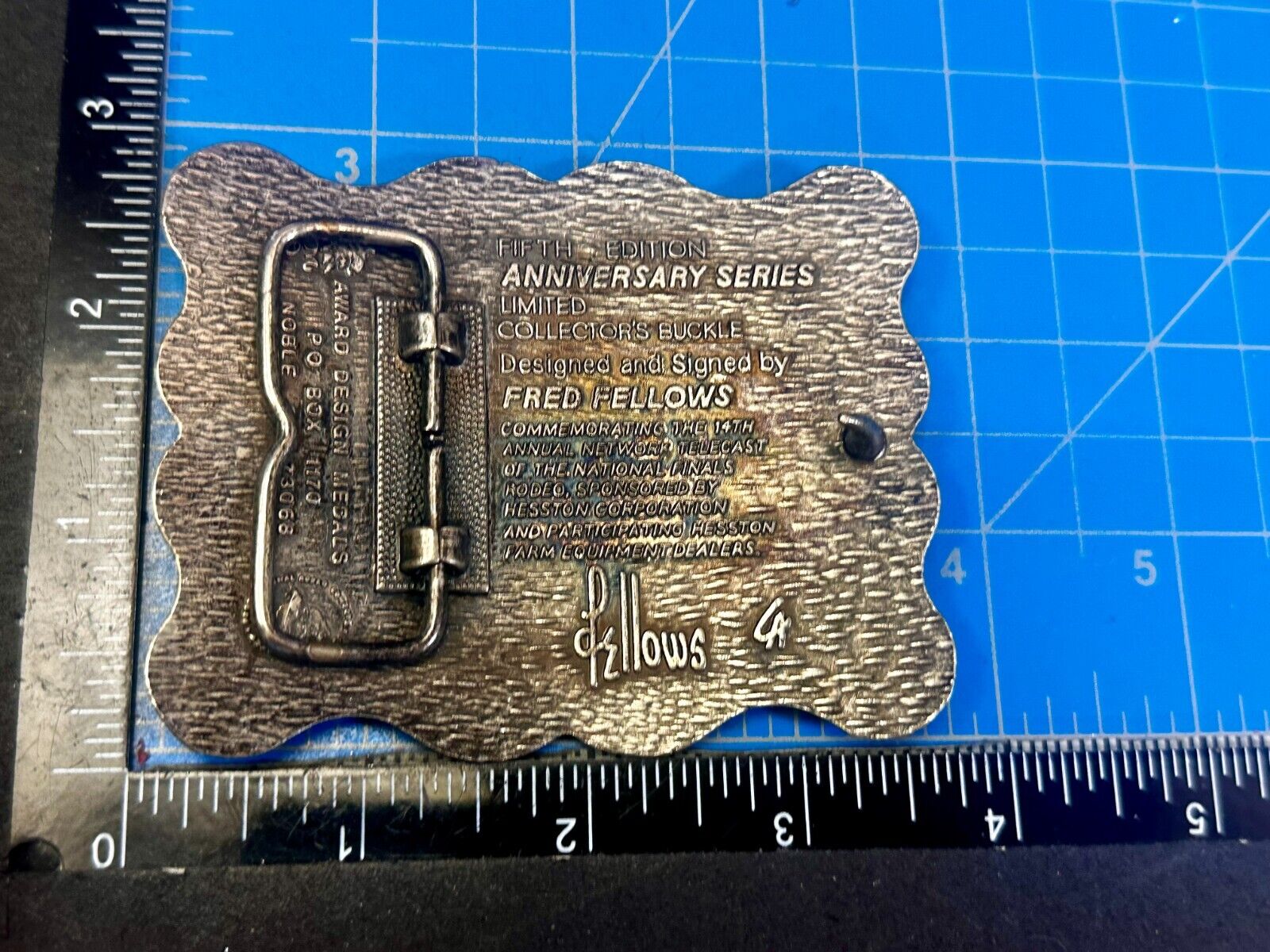 1987 ADM Hesston NFR National Finals Rodeo Cowboys Western Belt Buckle