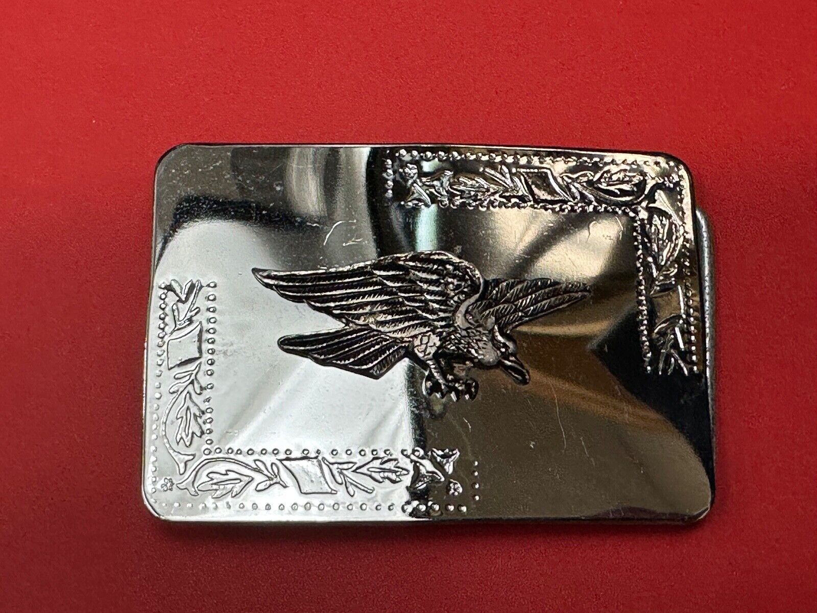 Vintage Hunting Flying Majestic Eagle on western mirrored two tone belt buckle