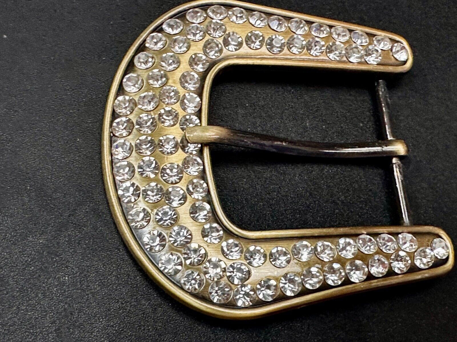 5 Lot Large Rhinestone Covered Ranger Style Gold Color NOS Western Belt Buckle