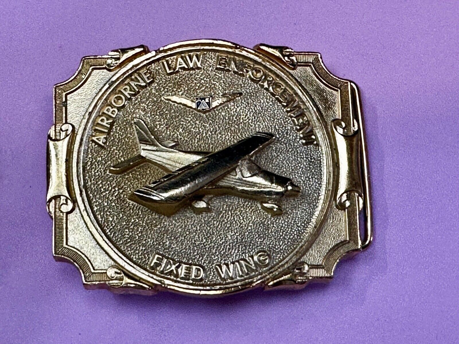 Airborne Law Enforcement Plane Police Pilot Fixed Wing Lg Belt Buckle  #20 ALE