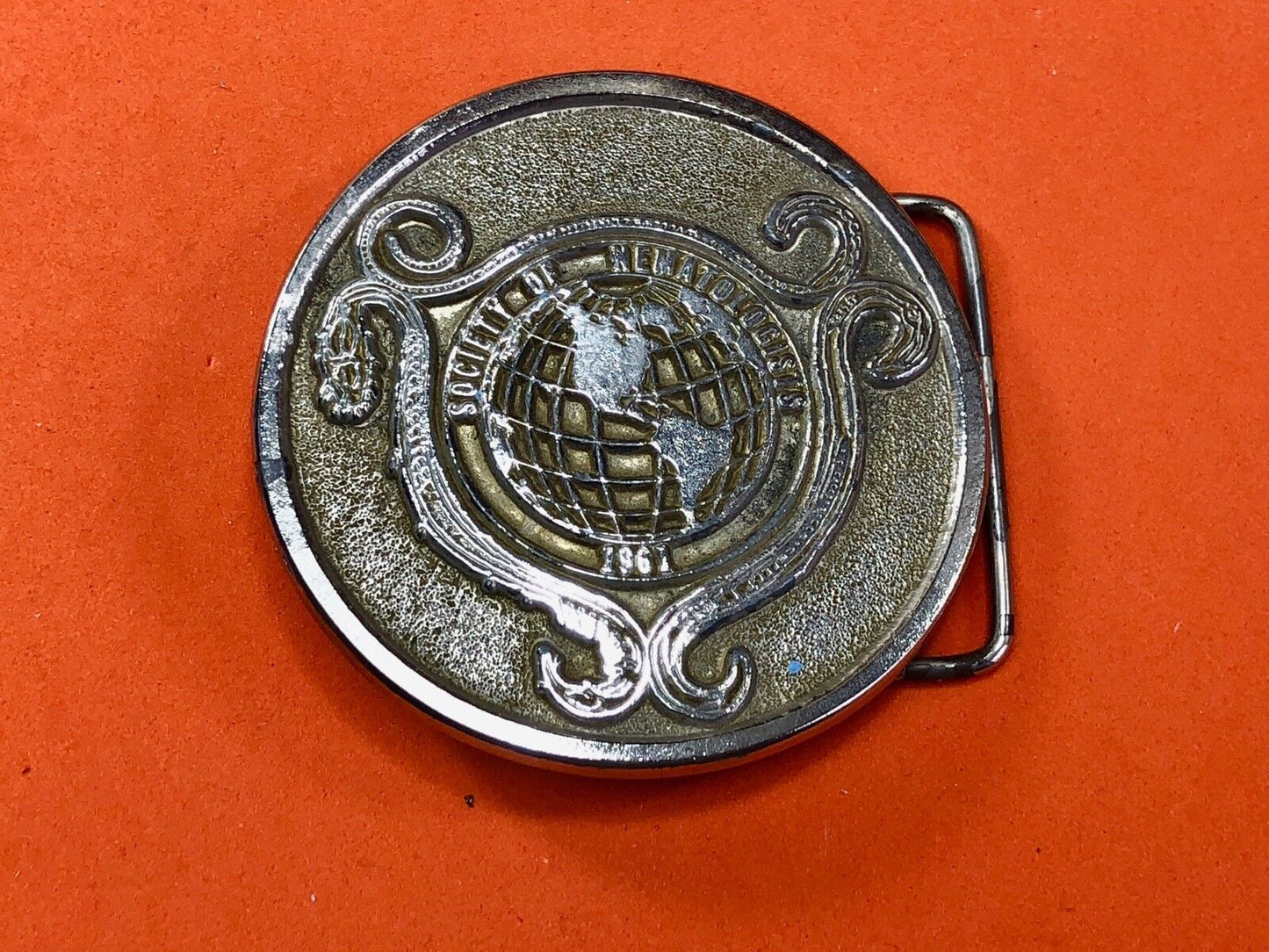 very rare 1981       Society of Hematologists     belt buckle by Spec Cast INC 