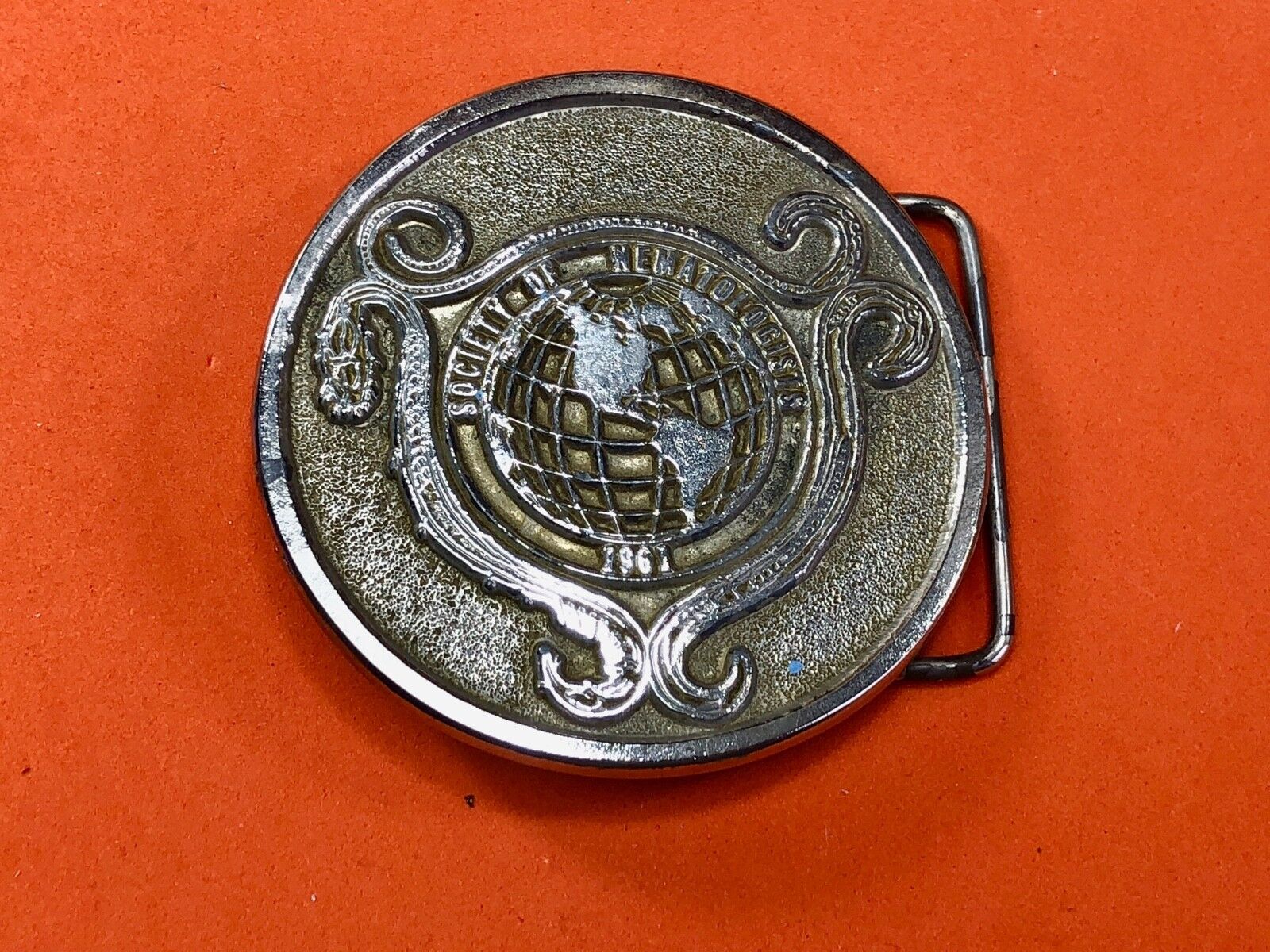 very rare 1981       Society of Hematologists     belt buckle by Spec Cast INC 