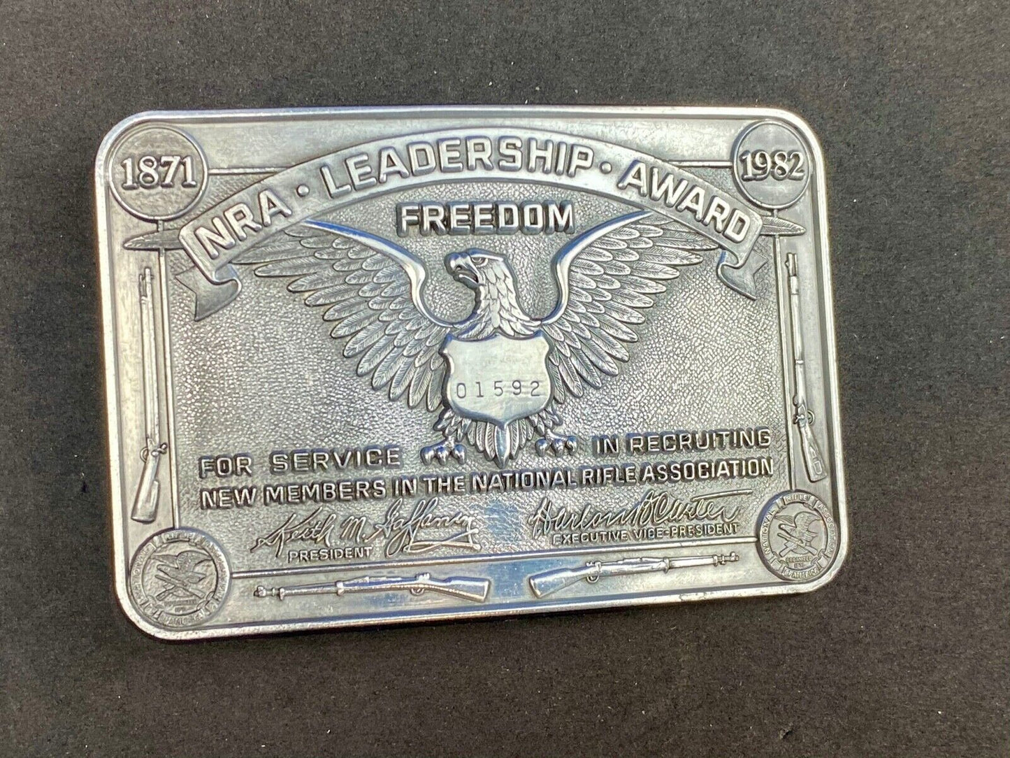 NRA Leadership Award - Freedom belt buckle - service in recruiting