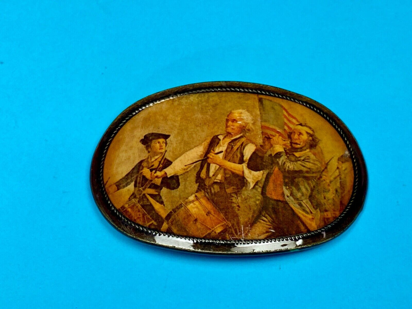 Patriotic USA  Picture Belt Buckle -  Band Marching Into Battle!