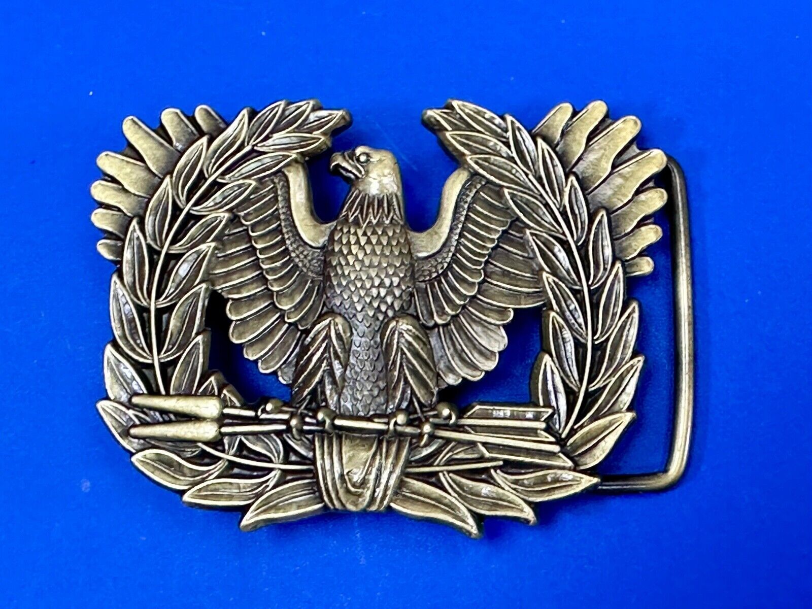 All American Emblem - Majestic Eagle, Arrows, Olive Branch cutout belt buckle