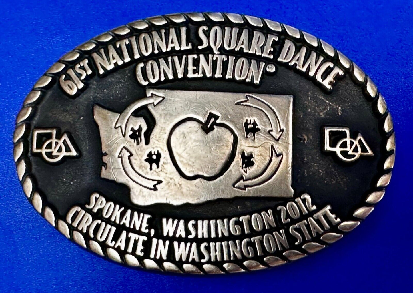 61st National Square Dance Convention Circulate in WA State Spokane Belt Buckle
