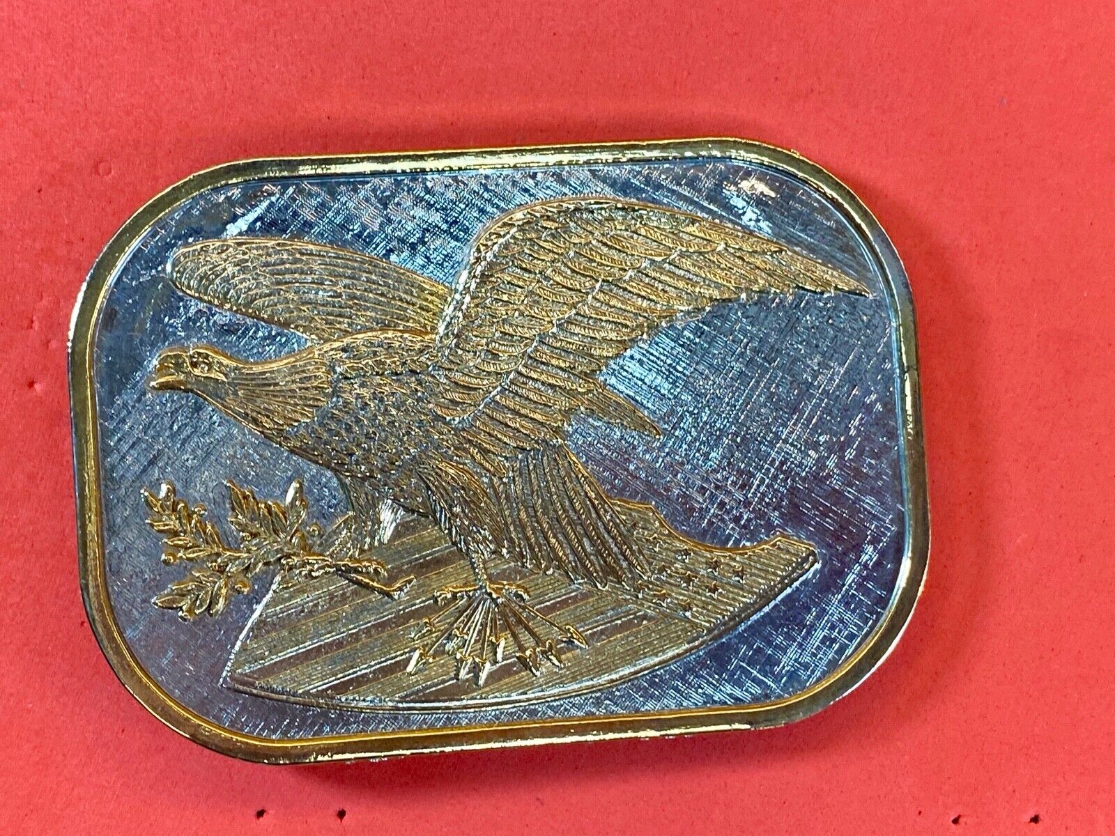 Two Toned Western Diving Hunting Eagle Western Numbered  Belt Buckle 
