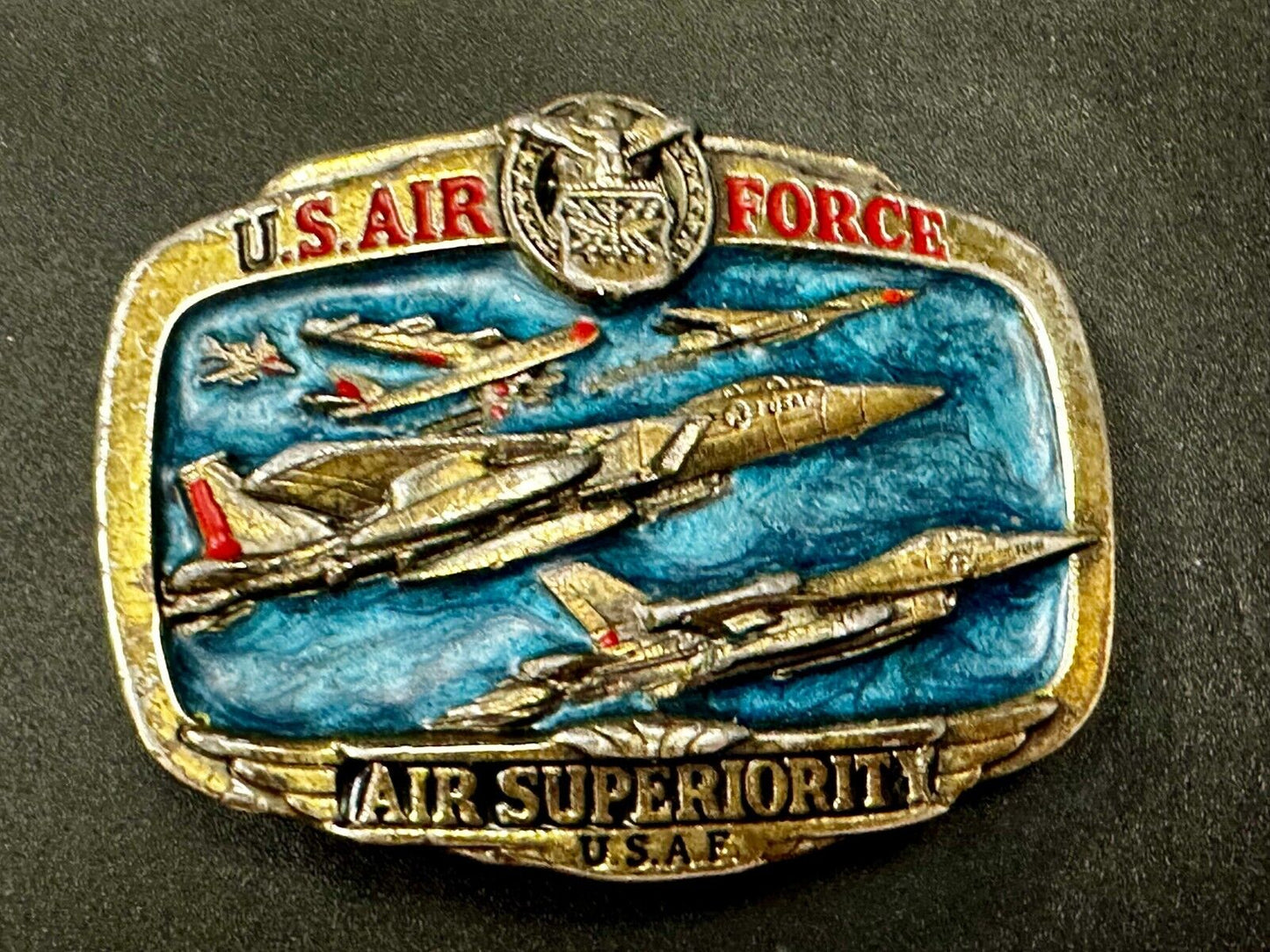 USAF Air Force Air Superiority Vintage 1989 The Great American Belt Buckle Co
