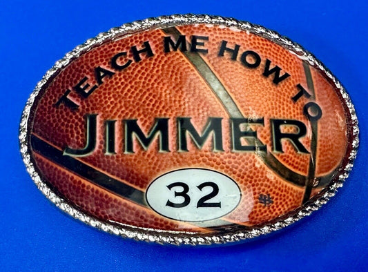 Teach Me How To Jimmer Number 32 BYU Custom Artisan Basketball Sport Belt Buckle
