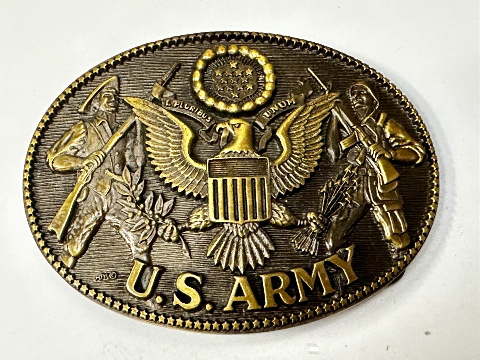 US Army United States Patriotic Eagle Emblem Montana Silversmiths Belt Buckle