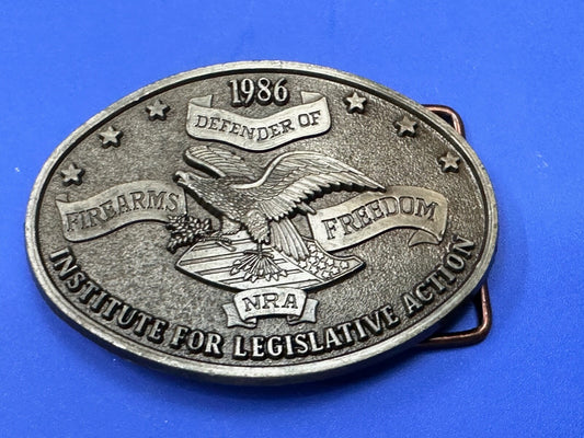  1986 NRA National Rifle Association Firearms Freedom Vintage ILA belt buckle