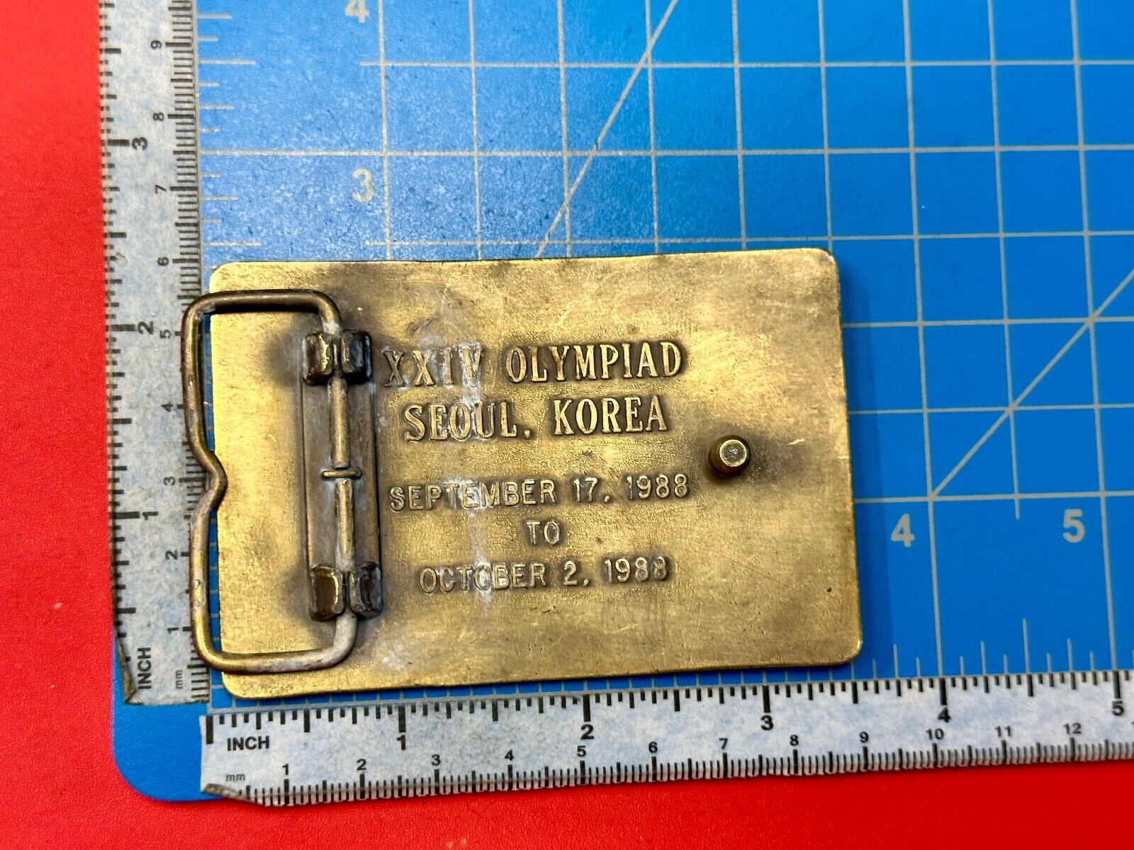 1988 Olympics US Shooting Team USA Belt Buckle Seoul Korea Official Sponsor