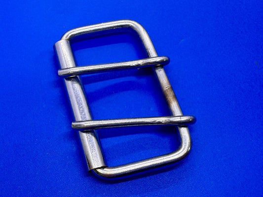 3" wide Double Prong Roller Silver Tone Replacement Uniform Belt Buckle
