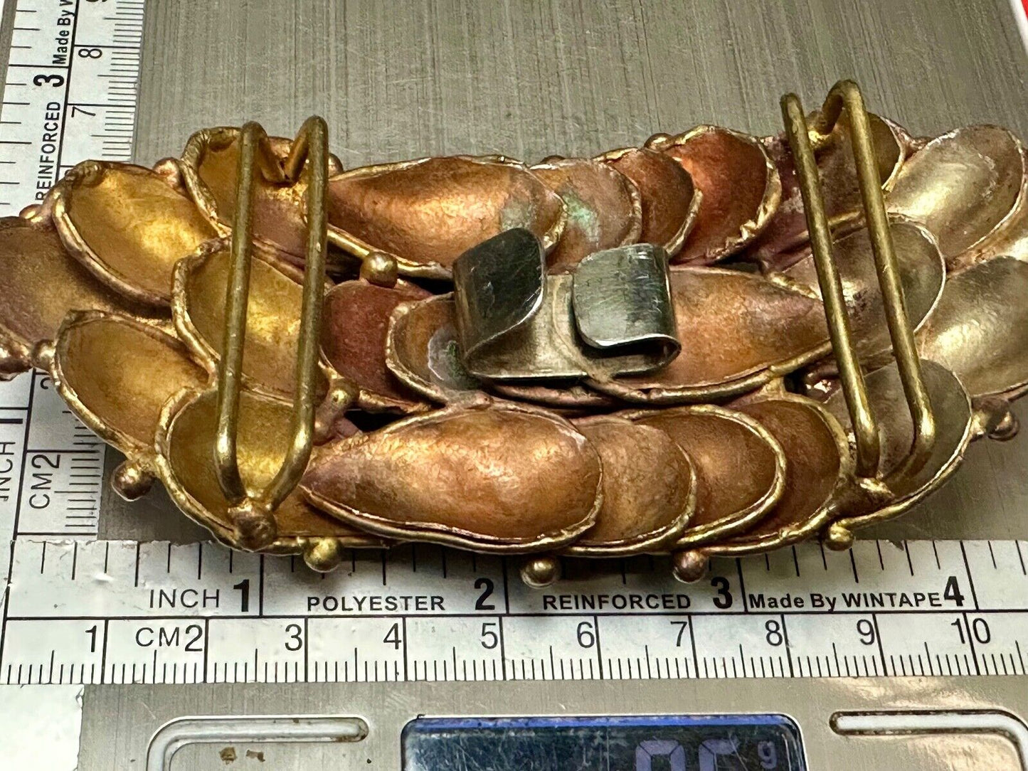 Abstract Brutalist Artisan Mixed Metal Hippy HUGE!  Belt Buckle
